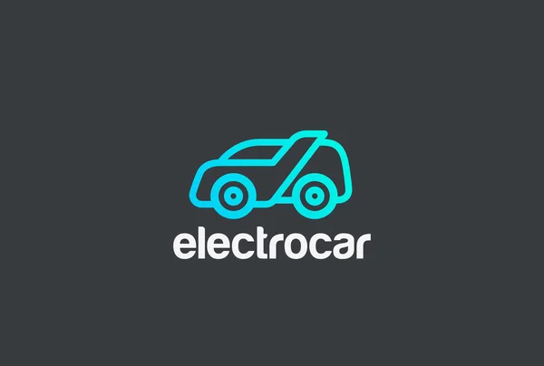 Elektriska Bil Abstrakt Logotypen Vektor Formgivningsmall Linjär Stil — Stock vektor