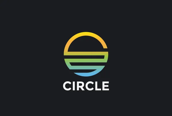 Abstracte Cirkel Logo Sunrise Sunset Zee Vector Sjabloon — Stockvector