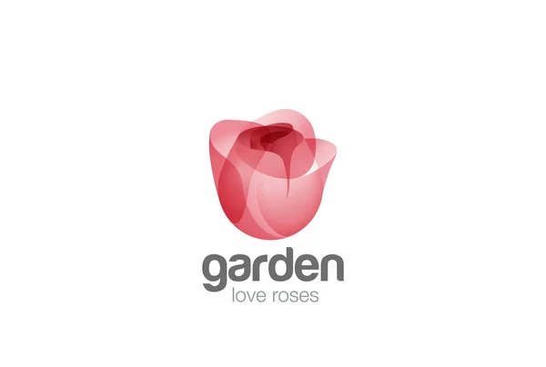 Rose Flower Shop Jardín Abstracto Logo Diseño Vector Plantilla — Vector de stock