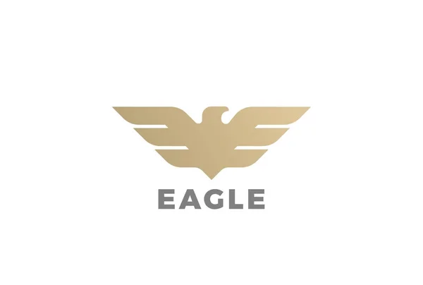 Golden Eagle Creciente Alas Logo Diseño Vector Plantilla — Vector de stock