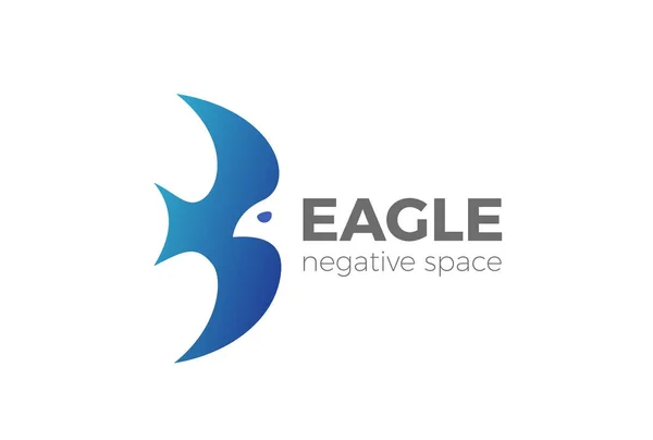 Flying Eagle Logo Design Vektor Mallstil Negativa Utrymme — Stock vektor