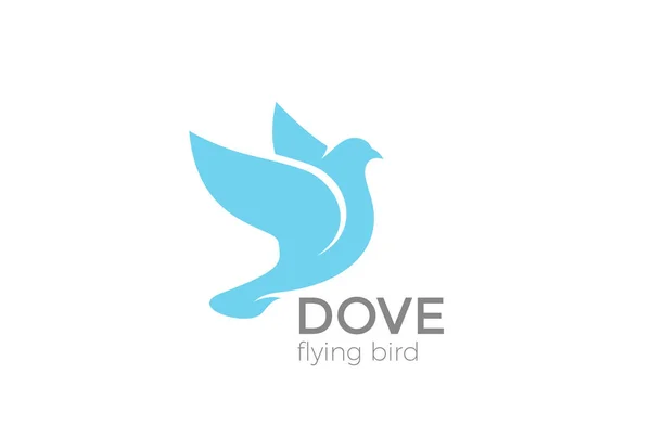 Flying Dove Silueta Logo Diseño Vector Plantilla — Vector de stock