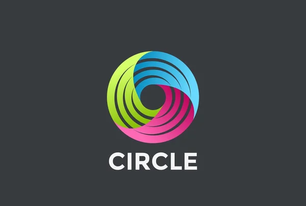 Sociale Teamwork Oneindige Cirkel Logo Lus Vector Ontwerpsjabloon — Stockvector