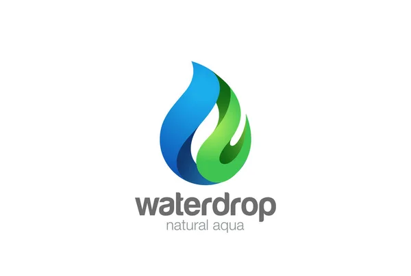 Wassertropfen Logo Design Vektor Vorlage — Stockvektor