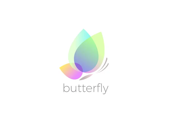 Mariposa Logotipo Diseño Vector Plantilla — Vector de stock