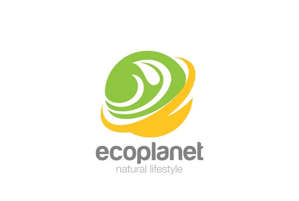 Plantilla Vector Diseño Abstracto Green Circle Eco Natural Logo — Archivo Imágenes Vectoriales