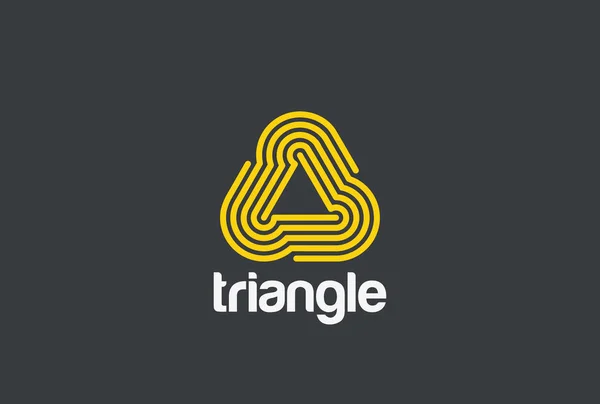 Triangolo Looped Infinito Logo Disegno Astratto Modello Vettoriale Stile Lineare — Vettoriale Stock