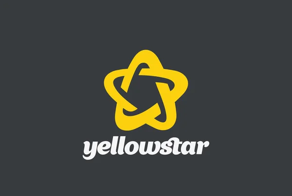 Amarelo Amigável Star Logo Modelo Vetor Design Abstrato —  Vetores de Stock