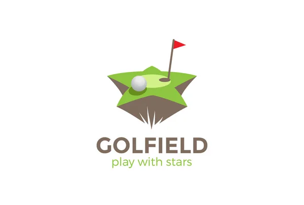 ゴルフ フィールド スター形状のロゴ デザイン ベクトル テンプレート — ストックベクタ