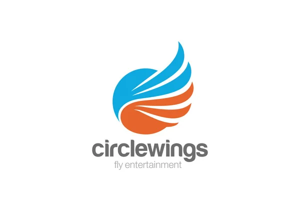 Κύκλος Φτερά Αφηρημένη Λογότυπο Σχεδιασμό Πρότυπο Διάνυσμα — Διανυσματικό Αρχείο