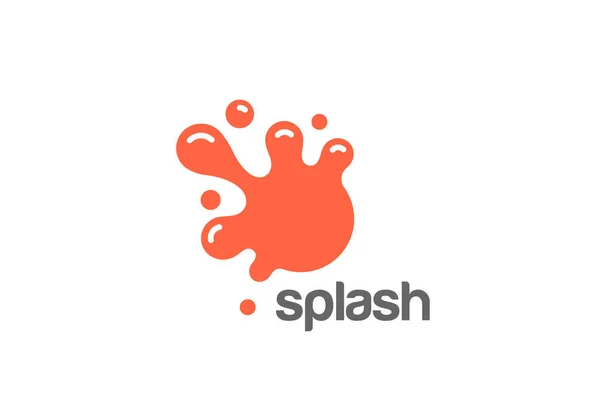 Splash Płynie Sok Wody Pić Logo Szablon Wektor — Wektor stockowy