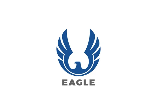 Águila Elevándose Alas Logo Diseño Vector Plantilla — Vector de stock