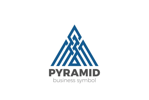 Pyramid Triangel Logotyp Abstrakt Design Vector Mall Linjär Stil — Stock vektor