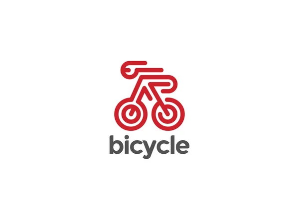 自行车自行车运动标志设计矢量模板线性样式 — 图库矢量图片