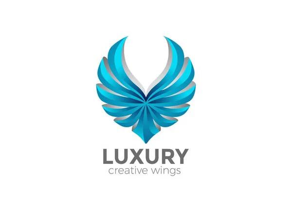 Eagle Wings Logo Design Vector Template — Stock Vector