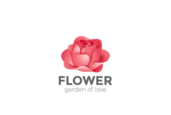 Rose Flower Shop Garden Abstract Logo Design Vector Template — Stock Vector