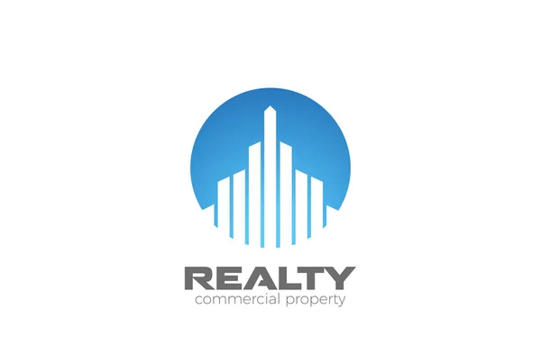Real Estate Logo Diseño Vector Plantilla Forma Del Círculo — Vector de stock