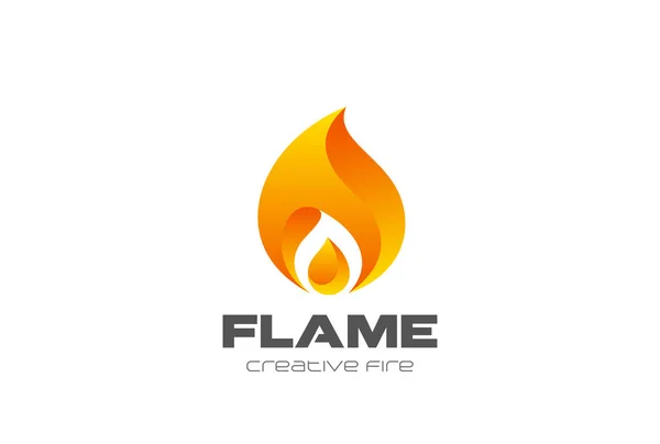 Fuego Ardiente Llama Logo Diseño Vector Plantilla — Archivo Imágenes Vectoriales