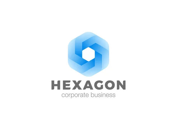 Hexagon Form Abstrakt Corporate Logo Infinity Vektor Formgivningsmall — Stock vektor