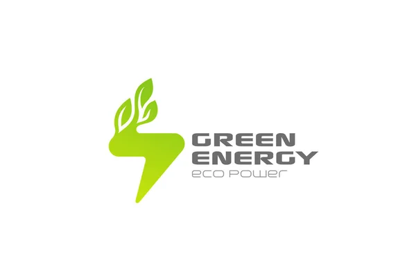 Yeşil Enerji Flash Logo Tasarım Vektör Şablonu — Stok Vektör