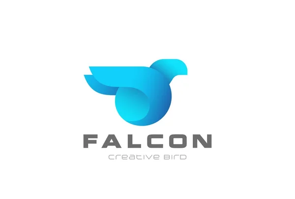 Blue Bird Abstrakt Logotyp Geometriska Design Vector Mall Falcon Eagle — Stock vektor