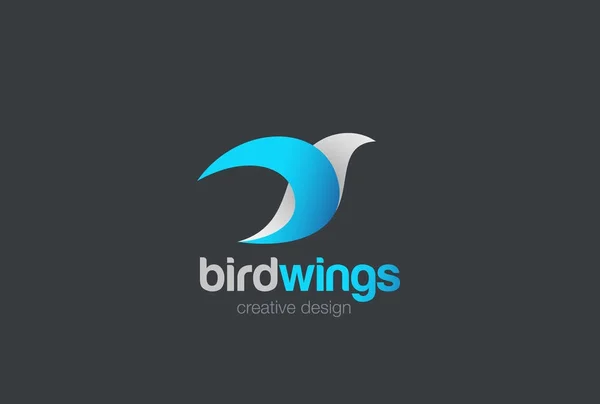 Flying Bird Abstract Modelo Vetor Design Logotipo — Vetor de Stock