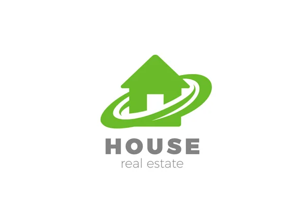 Eco House Soyut Logo Emlak Ajansı Tasarım Vektör Şablonu — Stok Vektör