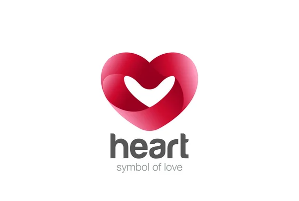 Forma Cinta Del Corazón Logo Diseño Vector Plantilla — Archivo Imágenes Vectoriales