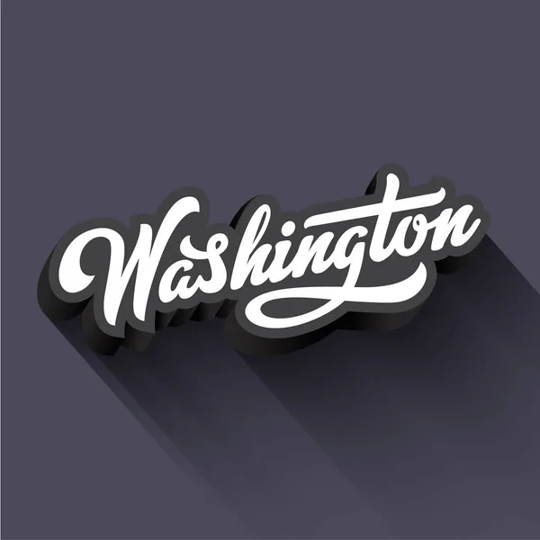 Washington Text Calligraphy Vintage Retro Lettering Vector Design — Stock Vector