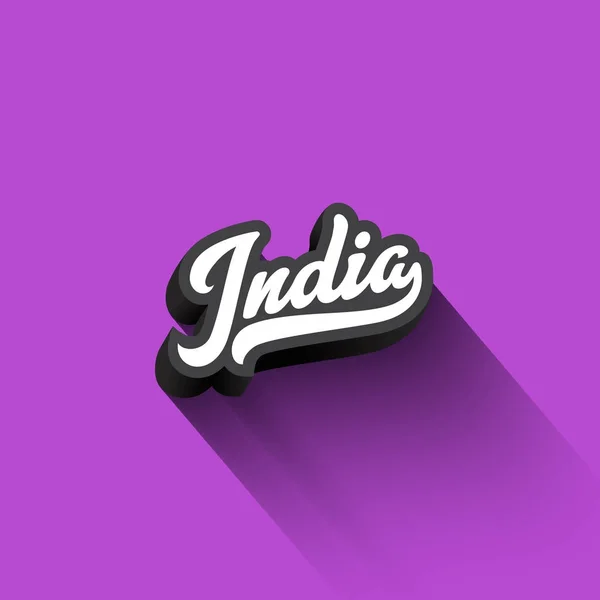 India Texto Caligrafía Vintage Retro Lettering Vector Design — Vector de stock