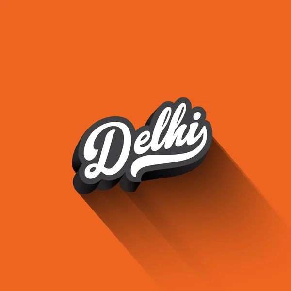 Delhi Texto Caligrafía Vintage Retro Lettering Vector Design — Vector de stock