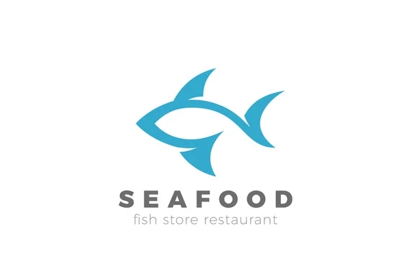 Fish Abstract Silhouette Logo Design Vector Template — Stock Vector