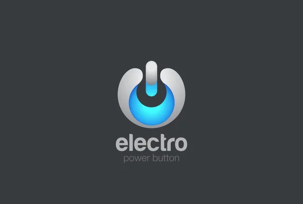 Botón Encendido Logo Diseño Vector Plantilla — Vector de stock