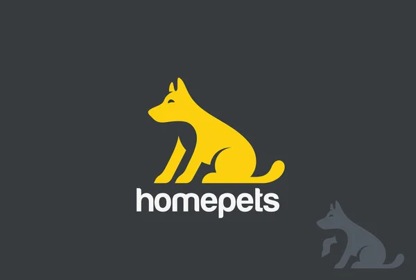 犬のシルエット抽象的なロゴデザインベクトルテンプレート — ストックベクタ