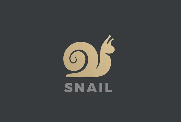 Snail Silhouette Abstract Logo Design Vector Template — Stock Vector