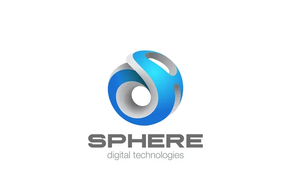 Sci Network Sphere Abstract Modelo Vetor Design Logotipo — Vetor de Stock