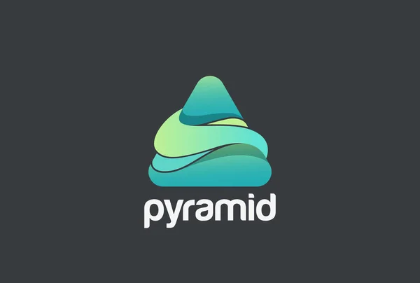 Driehoek Piramide Waves Abstract Corporate Logo Vector Ontwerpsjabloon — Stockvector