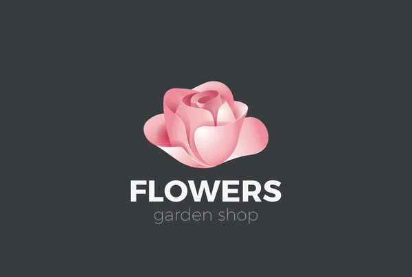 Rose Flower Shop Giardino Astratto Logo Design Modello Vettoriale — Vettoriale Stock
