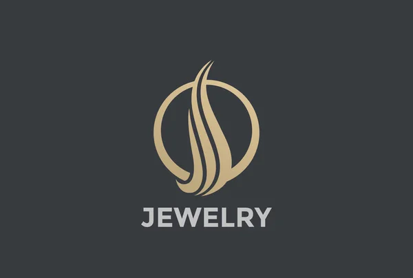 Gouden Luxe Fashion Elegante Circle Abstract Logo Vector Ontwerpsjabloon — Stockvector