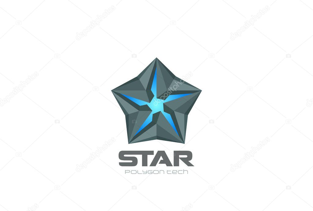 Technology Star Logo abstract design vector template. Hi-tech sci-fi Logotype concept icon symbol