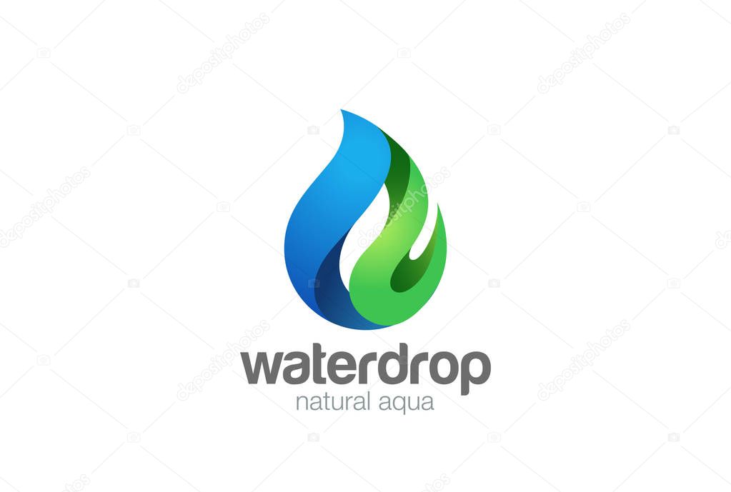 Water drop Logo design vector template