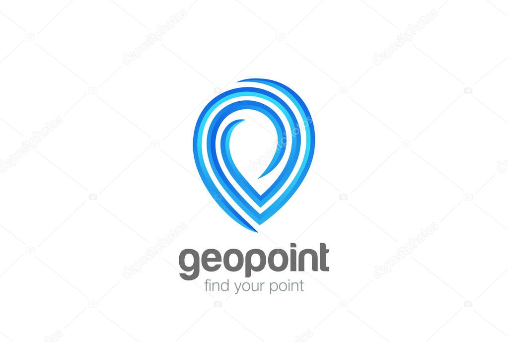 Map Geo Point Locator Navigation Logo design vector template