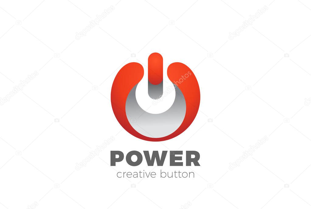 Red Power button Logo design vector template