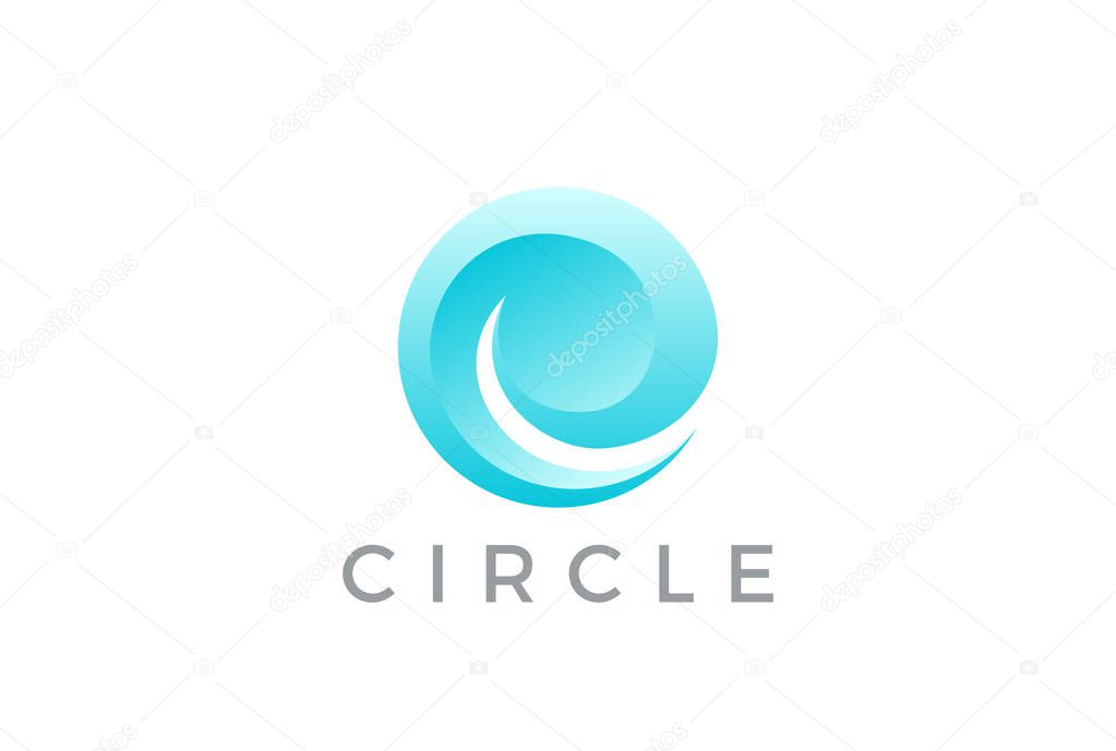 Circle Wave water liquid abstract Logo design vector template