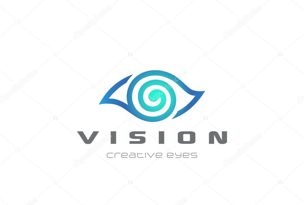 Eye Vision Logo design vector template Linear style