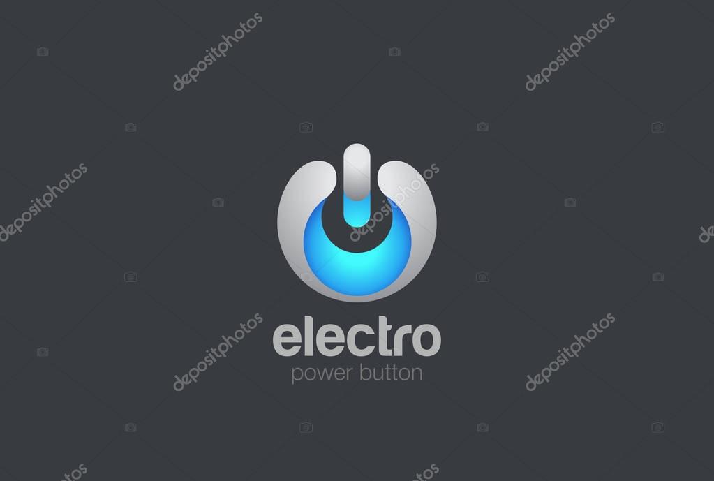 Power button Logo design vector template