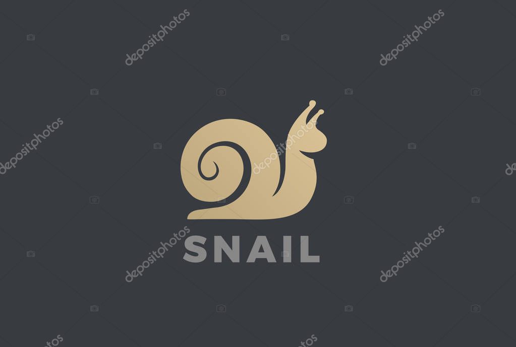 Snail silhouette abstract Logo design vector template