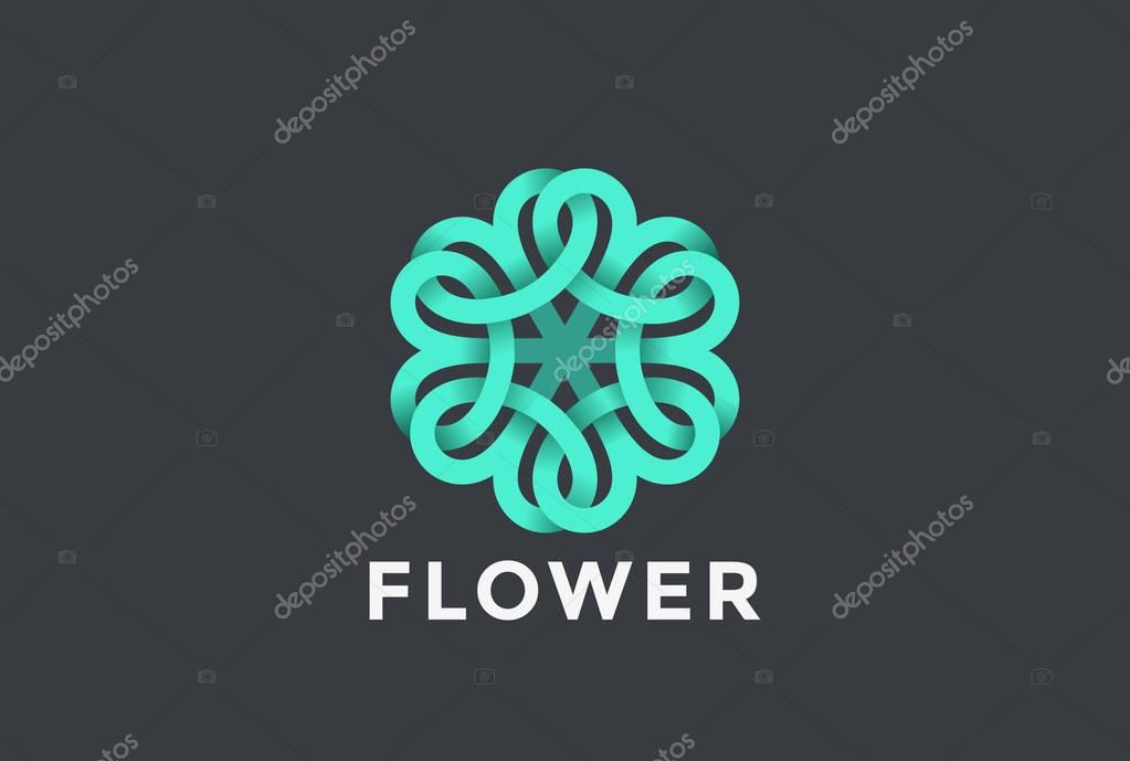 Flower abstract Logo design vector template Infinite shape