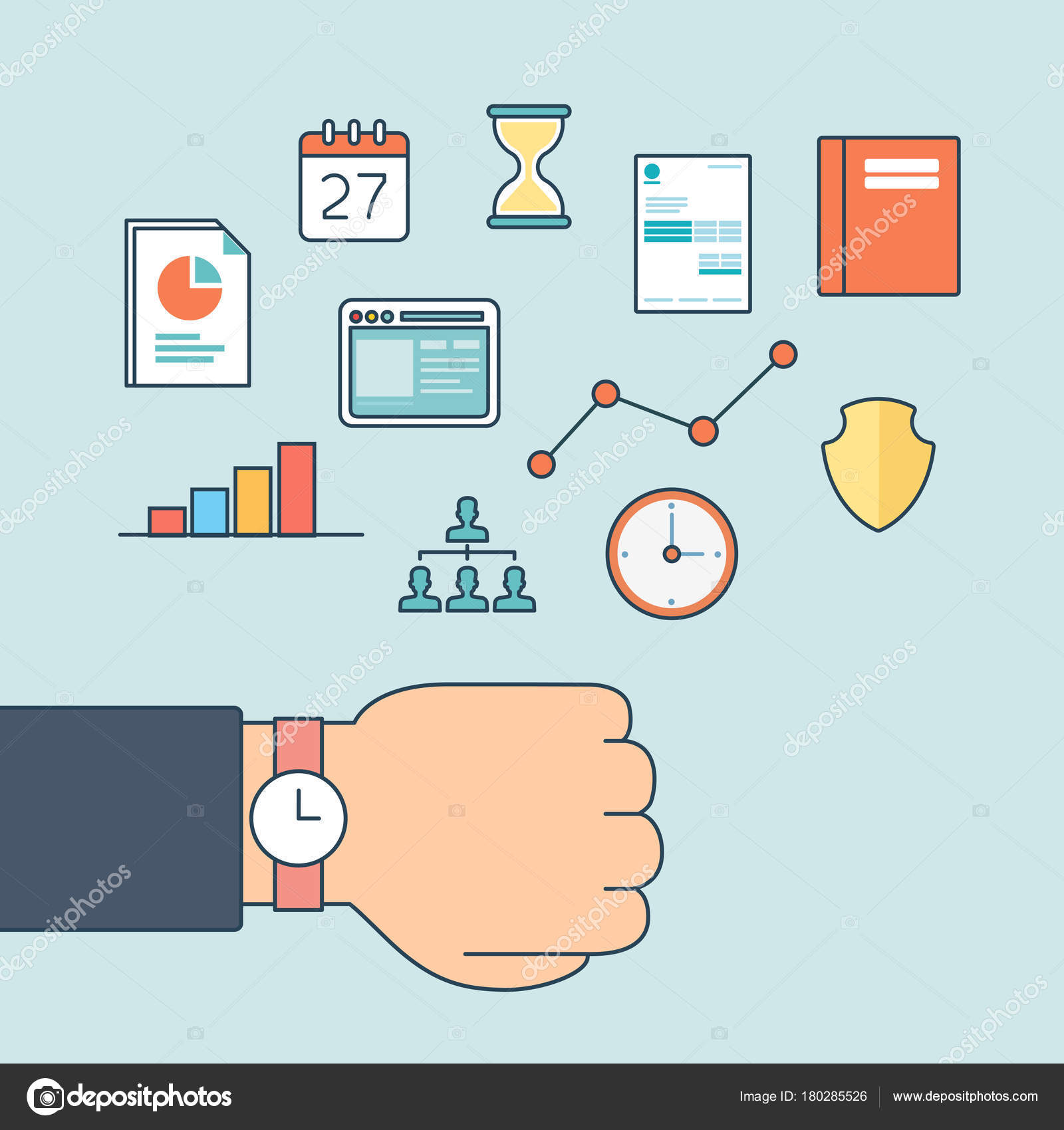 Technology and time management concept Stock Vector Image by ©Sentavio