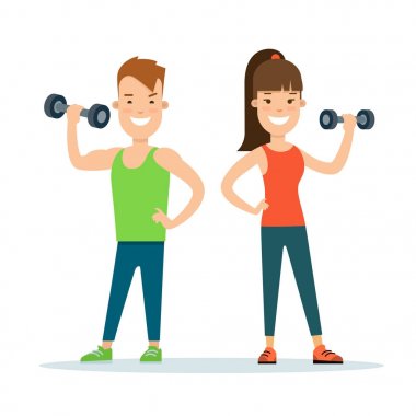 Fitness genç adam kadın